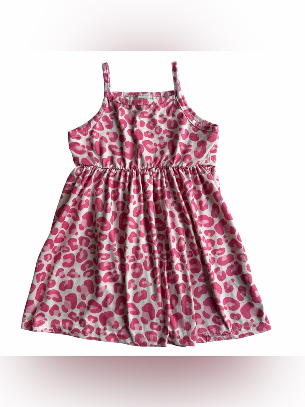 SHEIN Pink Leopard-Print Sundress for Girls